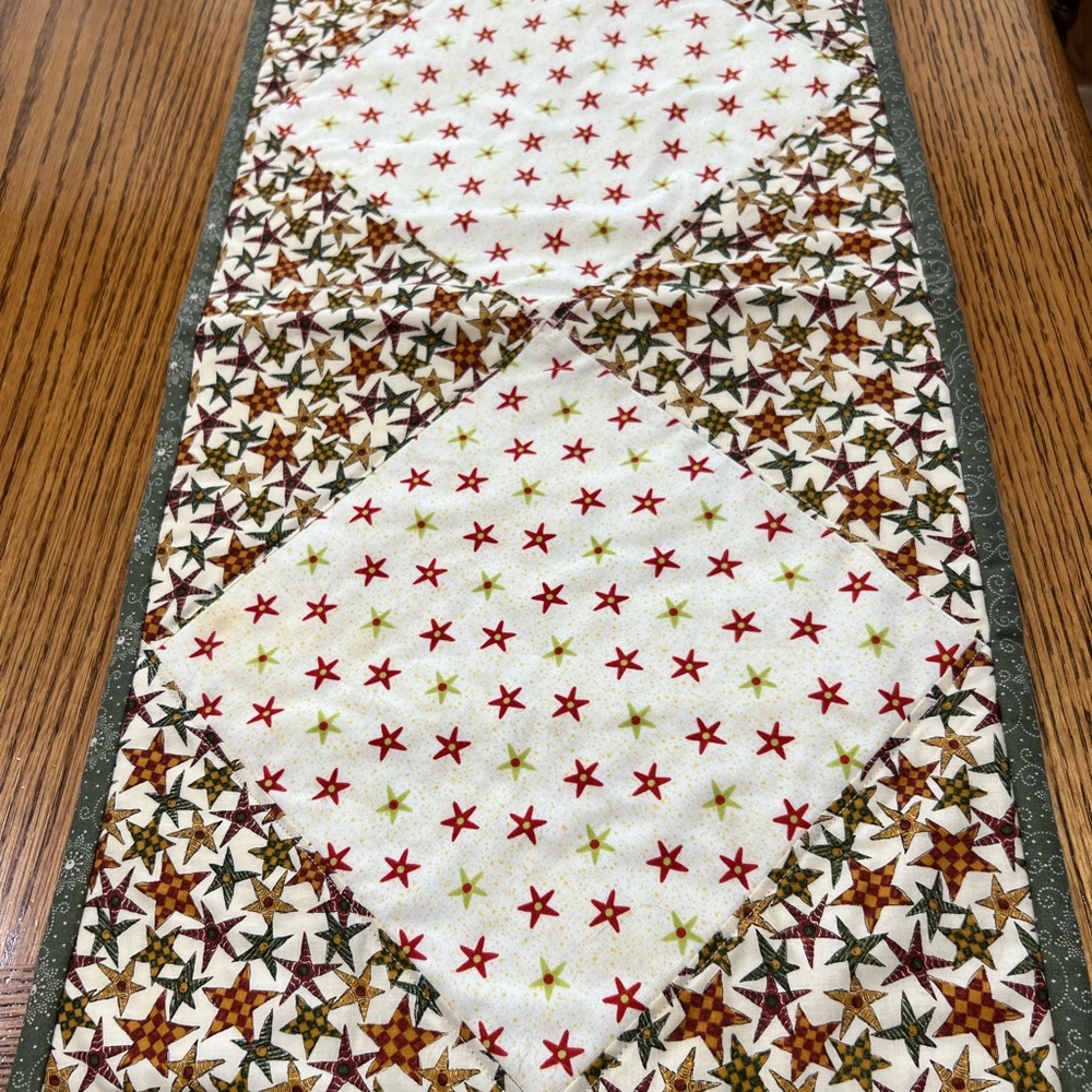 Homemade Quilted Table Runner and 3 Hot Plate/Trivet-Pot Holders-Holiday Design